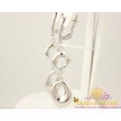 Серебряные серьги без камней, свисающие. 470152с